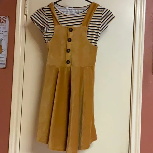 Beautees Yellow and Black Striped Tee - Picture 1 of 4